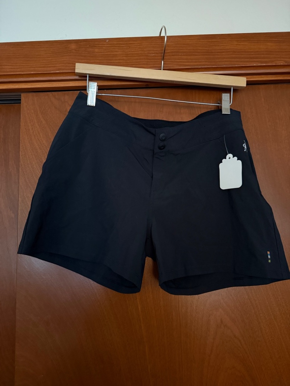 Smartwool Black Hiking Shorts with Small Robot Logo
